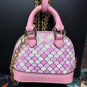 Pink Mermaid Mini Bag Charm | Gold Chain | Exact Item Shown